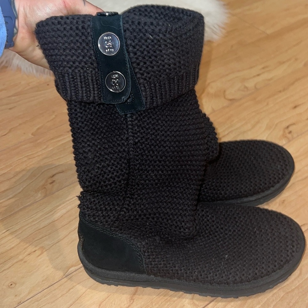 Black sock styled Uggs